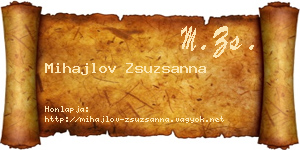Mihajlov Zsuzsanna névjegykártya